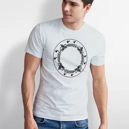 Seekbuylove Men Holly Wreath Printed Round Neck Short Sleeves Bio Finish Cotton T-shirt-picture-26