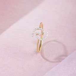 Mia by Tanishq 14 KT Yellow Gold Diamond Finger Ring-1.38g-picture-35