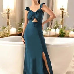 SFOTY Flutter Sleeve Sheath Maxi Dress-picture-35