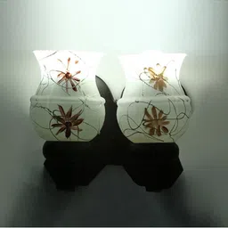 1ST TIME White & Black Printed Wood Traditional Frustum Shaped Wall Lamp image 5