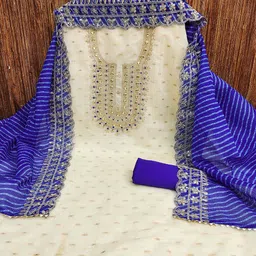 KALINI Embroidered Unstitched Dress Material image 2