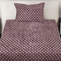 Myntra Elegant Homes Brown Printed 300TC Woolen Single Bedsheet Set 2.20 m x 1.50 m image 2