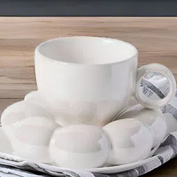 Kraftlik Handicraft White Handcrafted and Hand Painted Solid Ceramic Glossy Mugs Set of Cups and Mugs image 3