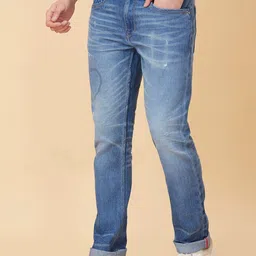 Being Human Men Slim Fit Mid Rise Low Distress Heavy Fade Jeans image 3
