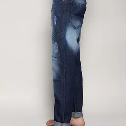 Campus Sutra Men Blue Smart Slim Fit Mildly Distressed Light Fade Stretchable Jeans image 4