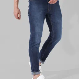 Campus Sutra Men Smart Slim Fit Low Distressed Light Fade Stretchable Cotton Jeans image 2