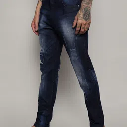 Campus Sutra Men Smart Slim Fit Mildly Distressed Light Fade Jeans image 4