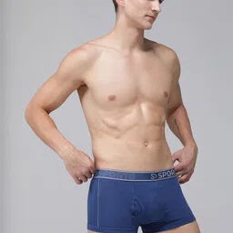 MACHO Men Pack Of 4 Solid Low-Rise Outer Elastic Trunks image 5