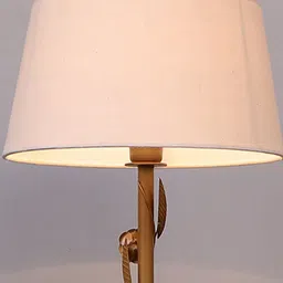 Homesake Floral, Antique Gold  Metal Floor Lamp,  with Iron Leg& Khadi Shade image 5