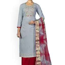 HERE&NOW Embellished Unstitched Dress Material-picture-41