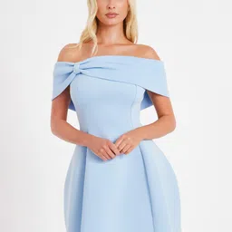 QUIZ Women Solid A-Line Sleeveless Knee Length Dress-image-7