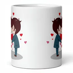Mr UVD White & Red Graphic Printed Ceramic Matte Mug 350 ml image 4