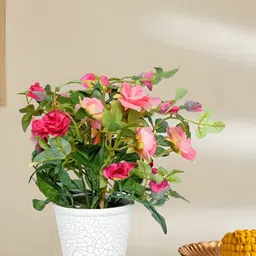 Cortina Pink 1 Pieces Rose Artificial Flower With Pot-image-20