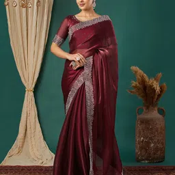 SILKWEAR Embellished Beads and Stones Mysore Silk Saree-picture-34