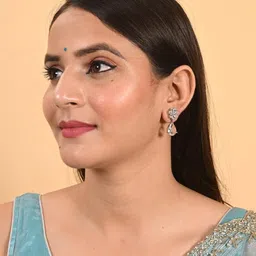 RATNAVALI JEWELS Floral Drop Earrings-image-52