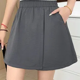 Outzidr Relaxed Fit Straight A-Line Mini Skort-image-80