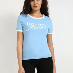 Tommy Hilfiger Women Typography Applique T-shirt-image-90