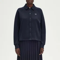 Fred Perry Women Shirt Collar Solid Sweatshirt image 3
