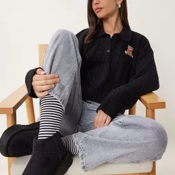 Happiness istanbul Women Cable Knit Pullover-picture-21