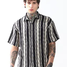Hubberholme Relaxed Fit Striped Cotton Oversized Casual Shirt-picture-32