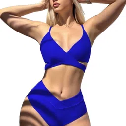 MON FASHION COLLECTION Halter Neck Cut-Out Wrap Style Criss Cross Swim Bikini Set-picture-27