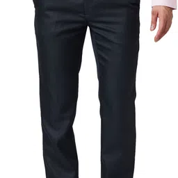 raymond Men Slim Fit Blue Polyester Trousers-picture-19
