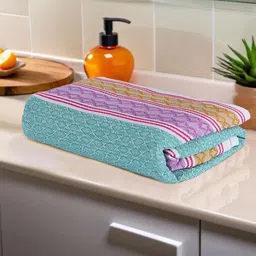 Kuber Industries Assorted Striped 260 GSM Cotton Bath Towel image 1