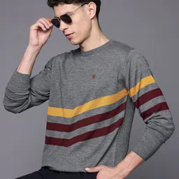 Raymond Round Neck Striped Pullover-picture-34