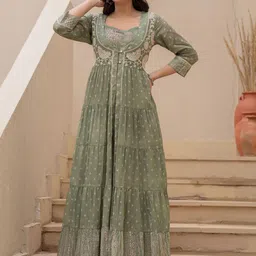 Juniper Embroidered Flared Maxi Dress With Inner Slip & Button-Down Detailing-picture-29