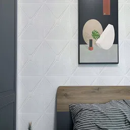 Lukzer 4-Pcs White Self-Adhesive Wall Panels image 5