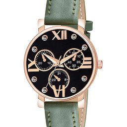 CSAMON Women Analogue Watch C36RG MINABLK GRE Leather-picture-8