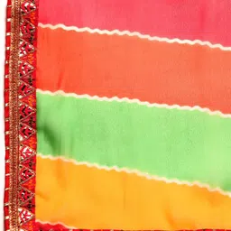 DIVASTRI Leheriya Gotta Patti Poly Chiffon Leheriya Saree image 2