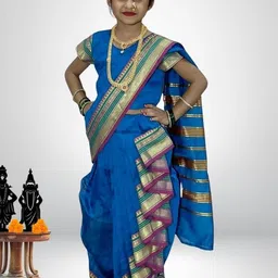 Mom and Me Girls Art Silk Sarees-picture-29