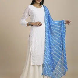 Dupatta Bazaar Leheriya Printed Embellished Dupatta-picture-0