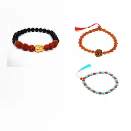 Divine souvenirs Unisex Set Of 3 Artificial Beaded Elasticated Bracelets-picture-53