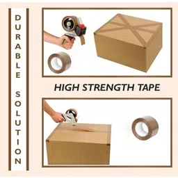 closegoods Self Adhesive Brown Cello Tape - 95 Meters in Length - 72 mm / 3" Width - 4 Roll Per Pack - BOPP Industrial Packaging Tape for E-Commerce Box Packing, Office and Home use (Manual) image 3