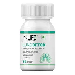 INLIFE Lung Detox Supplement, with Stinging Nettle, Echinacea, Quercetin, Mulethi, Curcumin, Bromelain, Supports Healthy Lungs - 60 Veg Capsules-picture-30