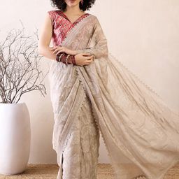 Saree mall Floral Beads and Stones Ready to Wear Sarees-picture-12