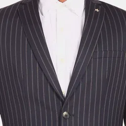 Arrow Men Blue & Grey Striped Single Breasted Formal Blazer image 2
