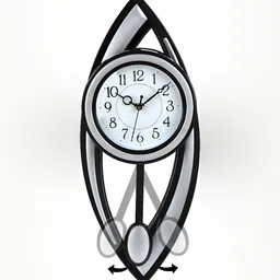 Attractionz Silver-Toned & Black Textured Analogue Contemporary Wall Clock image 3