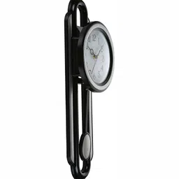 Attractionz SilverToned and Black Analogue Contemporary Wall Clock image 5