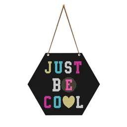 SAF Black & Pink Motivational Printed Hexagon Wooden Wall Hanging image 2