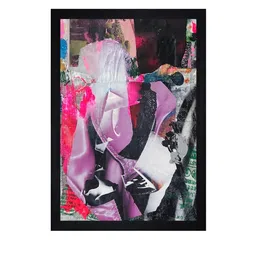 Gallery99 Pink Abstract Oil Paint Print Texture Paper Framed Wall Art image 2