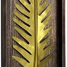ANSHIKA INTERNATIONAL Beige & Brown Leaf-Design Metal Wall Hanging image 2