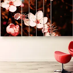 Casperme Brown & Pink 6 Pcs Modern Wooden Wall Art image 2