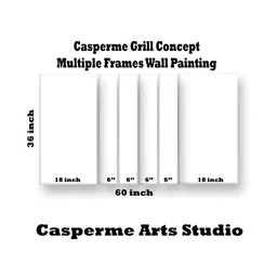 Casperme Maroon & Beige 6 Pcs Wooden Modern Wall Art image 3