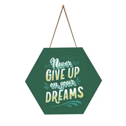SAF Green Motivational Printed Hexagon Wall Hanging image 2