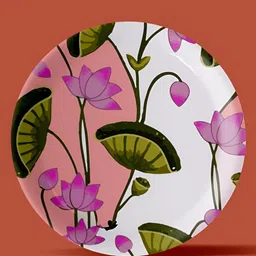 nestroots Green & White Pichwai Printed Wall Plate image 2