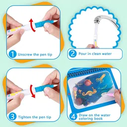 MUREN Kids Magic Water Coloring Reusable Books image 4