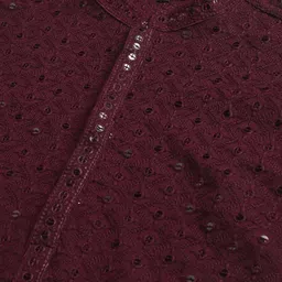 SOJANYA Ethnic Motifs Embroidered Sequinned Pure Cotton Kurta image 2